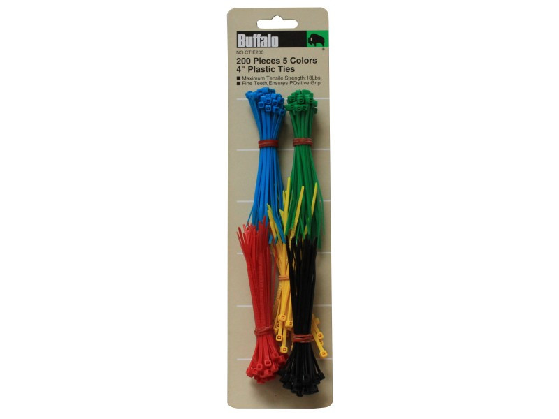 200 PCS 4" CABLE TIE, 5 COLOR