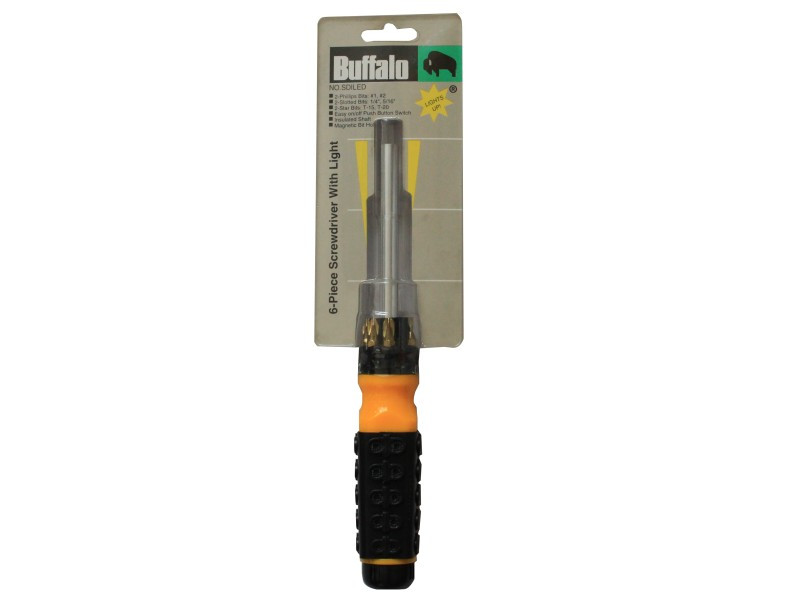 6PC  SCREWDRIVER WITH LED LIGHT
