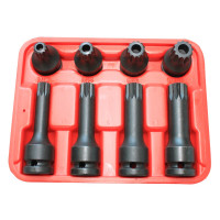 8PCS 1/2" DR. SPLINE TAMPER  IMPACT SOCKET SET  