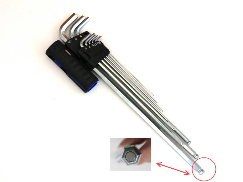9PC MEGNETIC EXTRA LONG BALL POINT HEX KEY WRENCH 