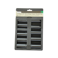 11PC 1/2" DEEP IMPACT SOCKET SET - SAE