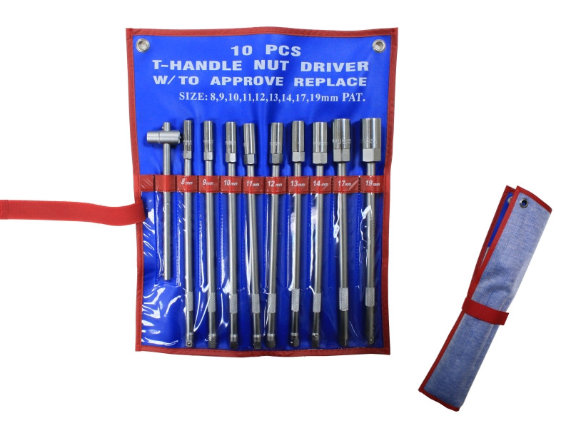 10PCS T HANDLE NUT DRIVER SET