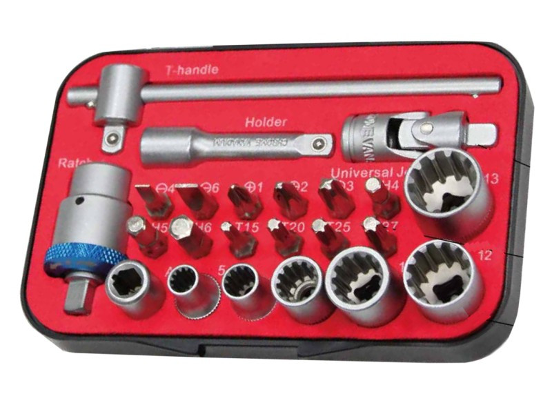 23PCS T-HANDLE RATCHET TOOL SET 