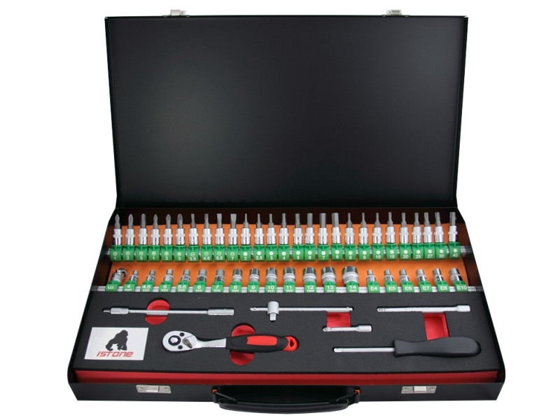 53PCS 1/4" DR. SOCBITS METAL CASE SET