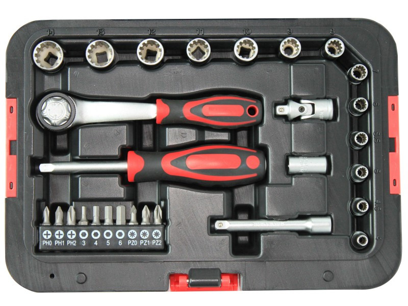 28PCS 1/4" DR. SPLINE SOCKET SET