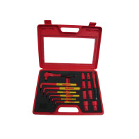 16PCS VDE HEX KEY & 3/8"DR SOCKETS RATCHET SET