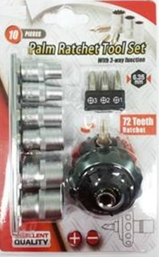 10 PCS PALM  RATCHET TOOL SET 
