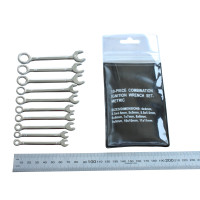 10PCS COMBINATION MINI WRENCH SET - METRIC/SAE
