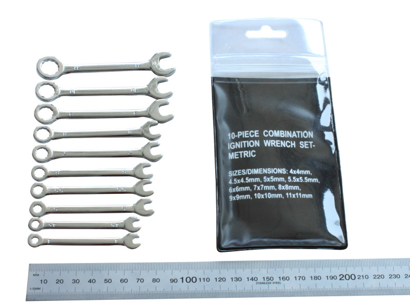10PCS COMBINATION MINI WRENCH SET - METRIC/SAE
