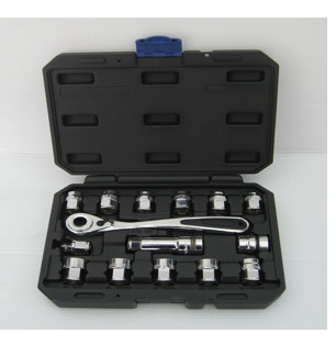 15PCS 19MM QUICK RELEASE GO-THRU SPLINE SOCKET SET				