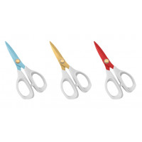 6" OFFICE SCISSORS - TEFLON BLUE / RED / GOLD