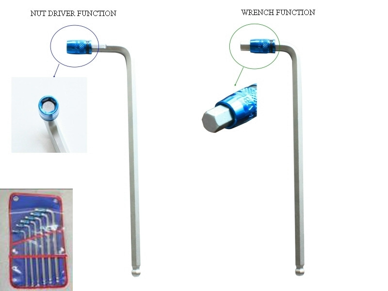 2 IN 1 HEX BALL WRENCH & NUT DR. SET