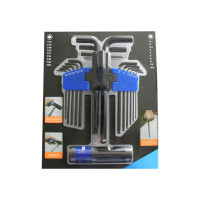 19PC LONG BALL POINT HEX KEY & STAR KEY WRENCH SET