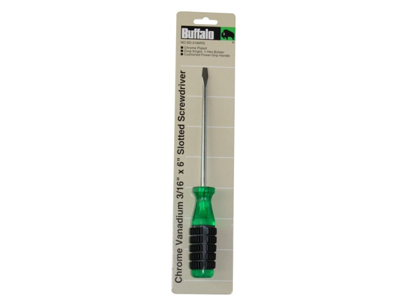 CABINET SCREWDRIVER 3/16" x 6" RUBBER GRIP