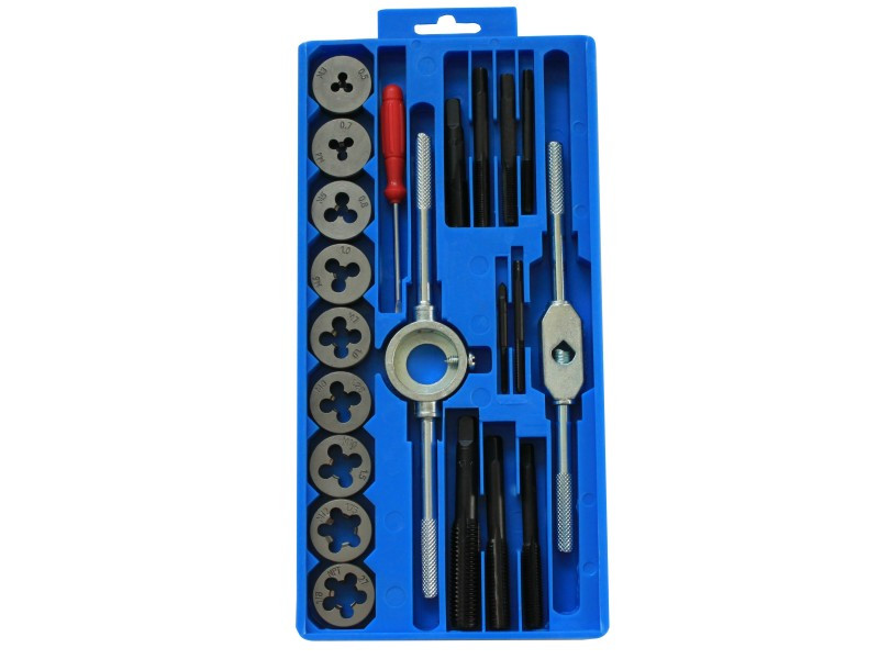 20 PIECE METRIC CARBON STEEL TAP AND DIE SET 