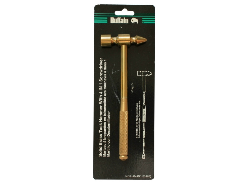 BRASS TACK HAMMER WITH 4PC SCREWDRIVERS