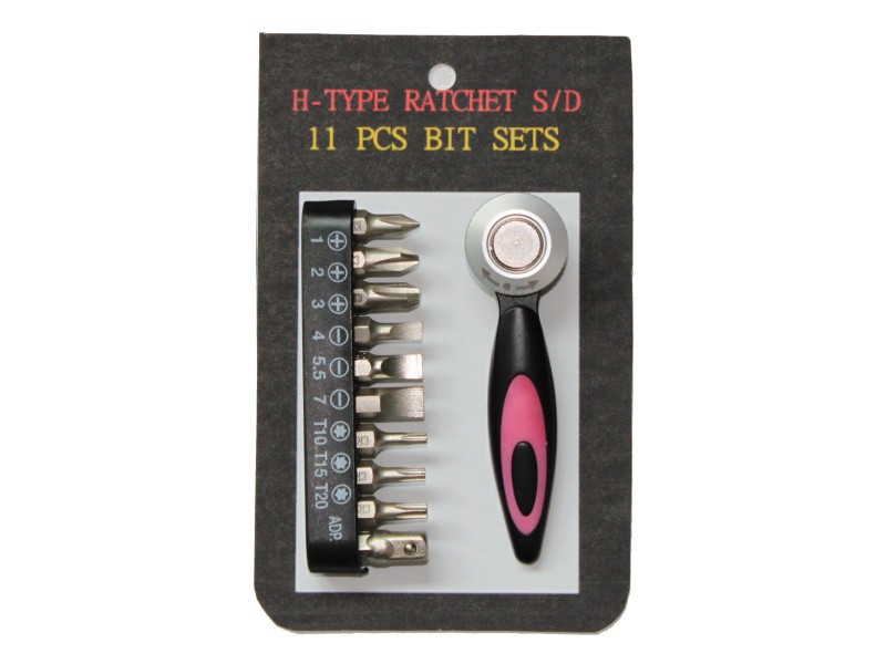 11 PCS RATCHET SCREWDRIVER BIT SET