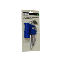 9PCS LONG HEX KEY WRENCH SET W/MAGNET
