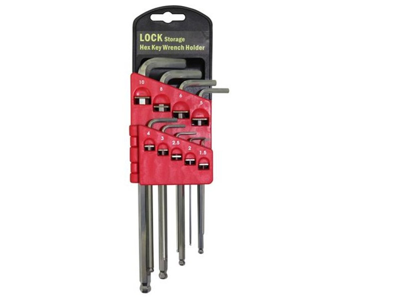 9PCS EXTRA LONG BALL HEX KEY -LOCK STORAGE HOLDER