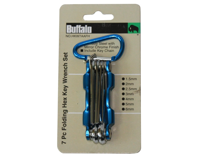 7PCS ALUM. FOLDING HEX KEY WRENCH SET(TYPE C) W/KE