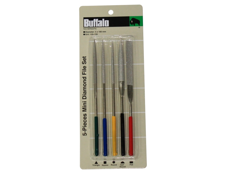 5 PC 7" MINI DIAMOND FILE SET