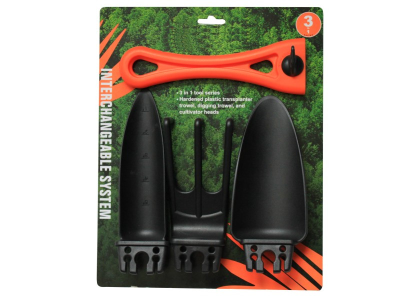 3PCS INTERCHANGEABLE GARDEN TOOLS SET